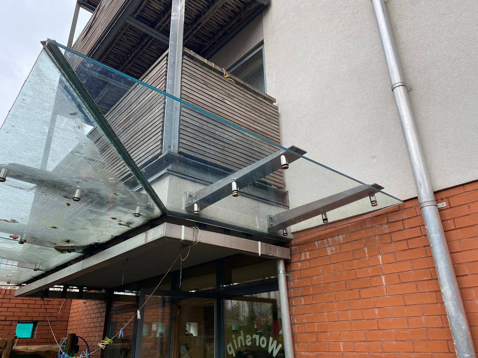 glass canopy installed by glazier London