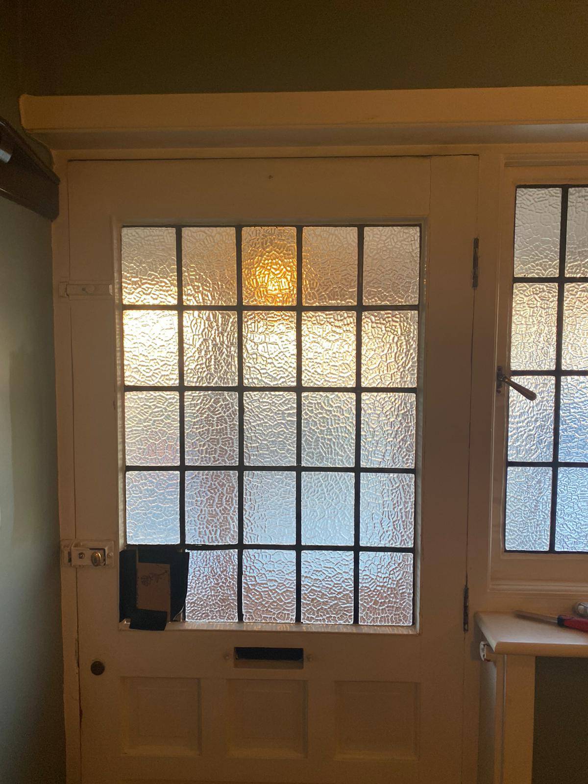 white wooden glazed set installed by local glaziers london